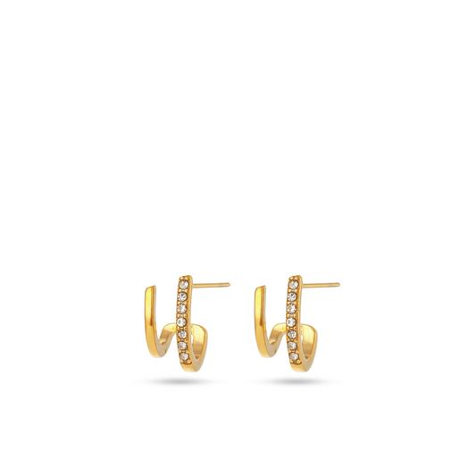 Mini Pavé Huggies | 18K Gold Plated